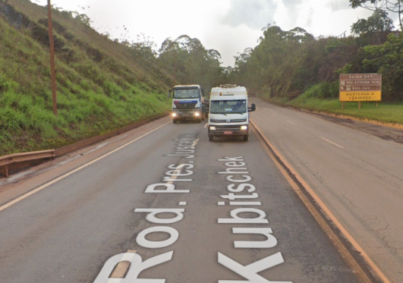 Trecho da BR-040 em Ouro Preto