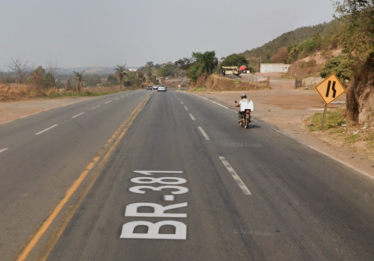 Trecho da BR-381 em Caeté